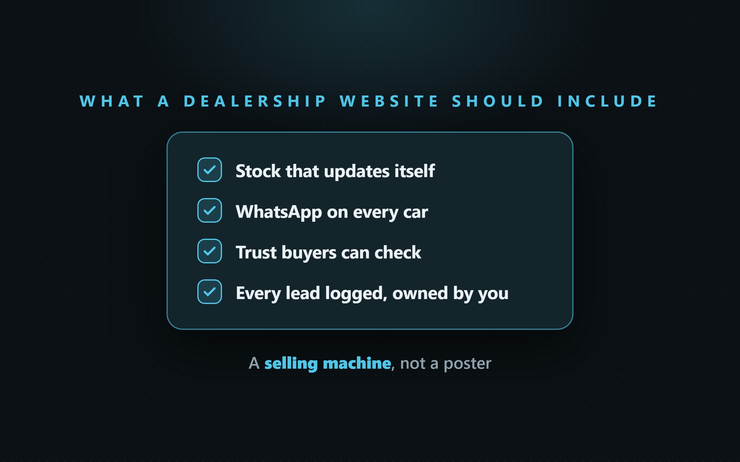 What should a car dealership website include?