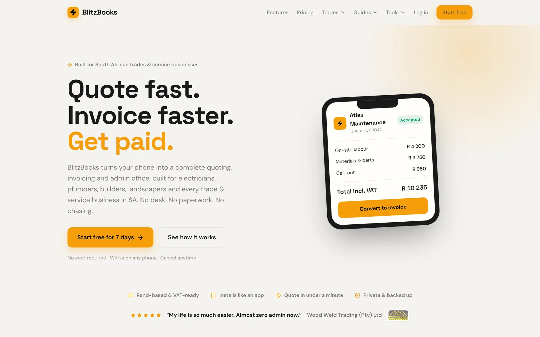 The BlitzBooks website