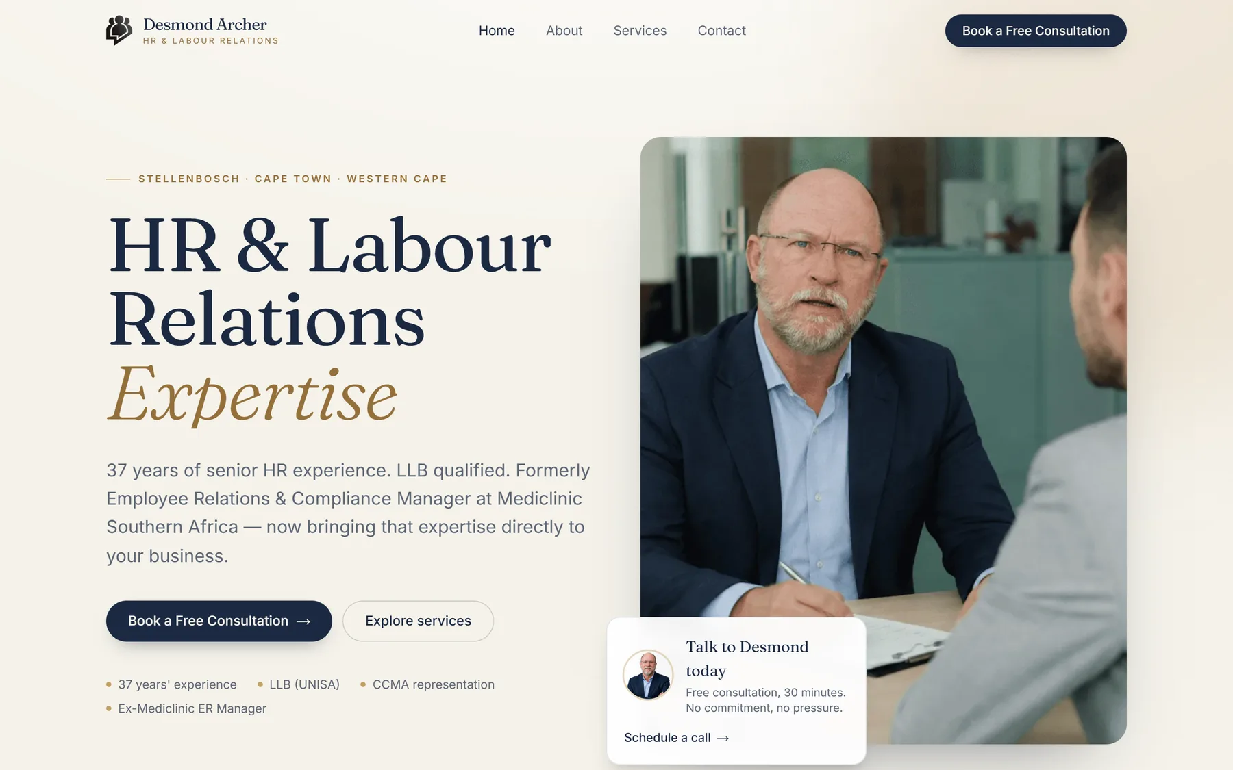 The Desmond Archer website