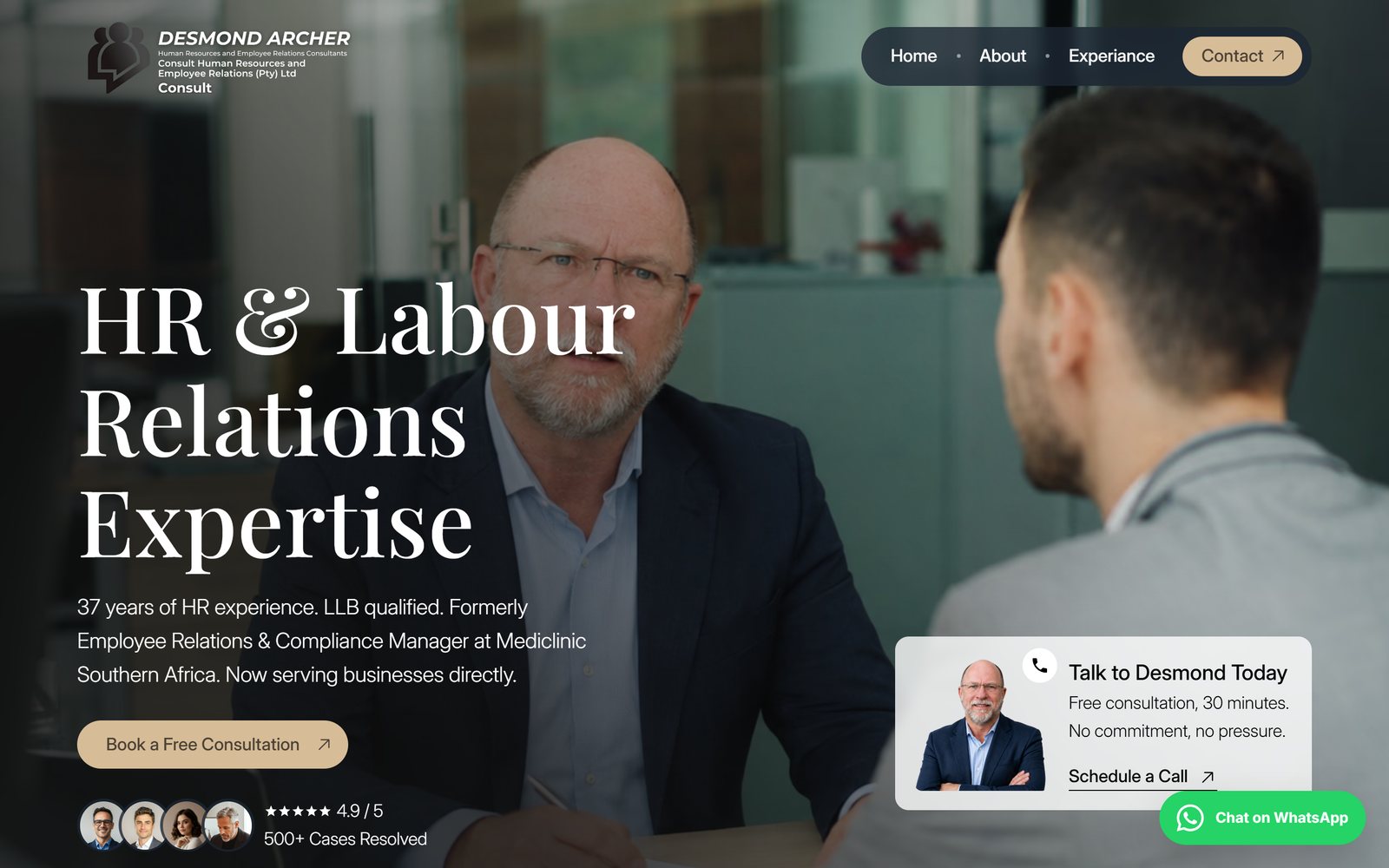 Desmond Archer website built by Social Agencies