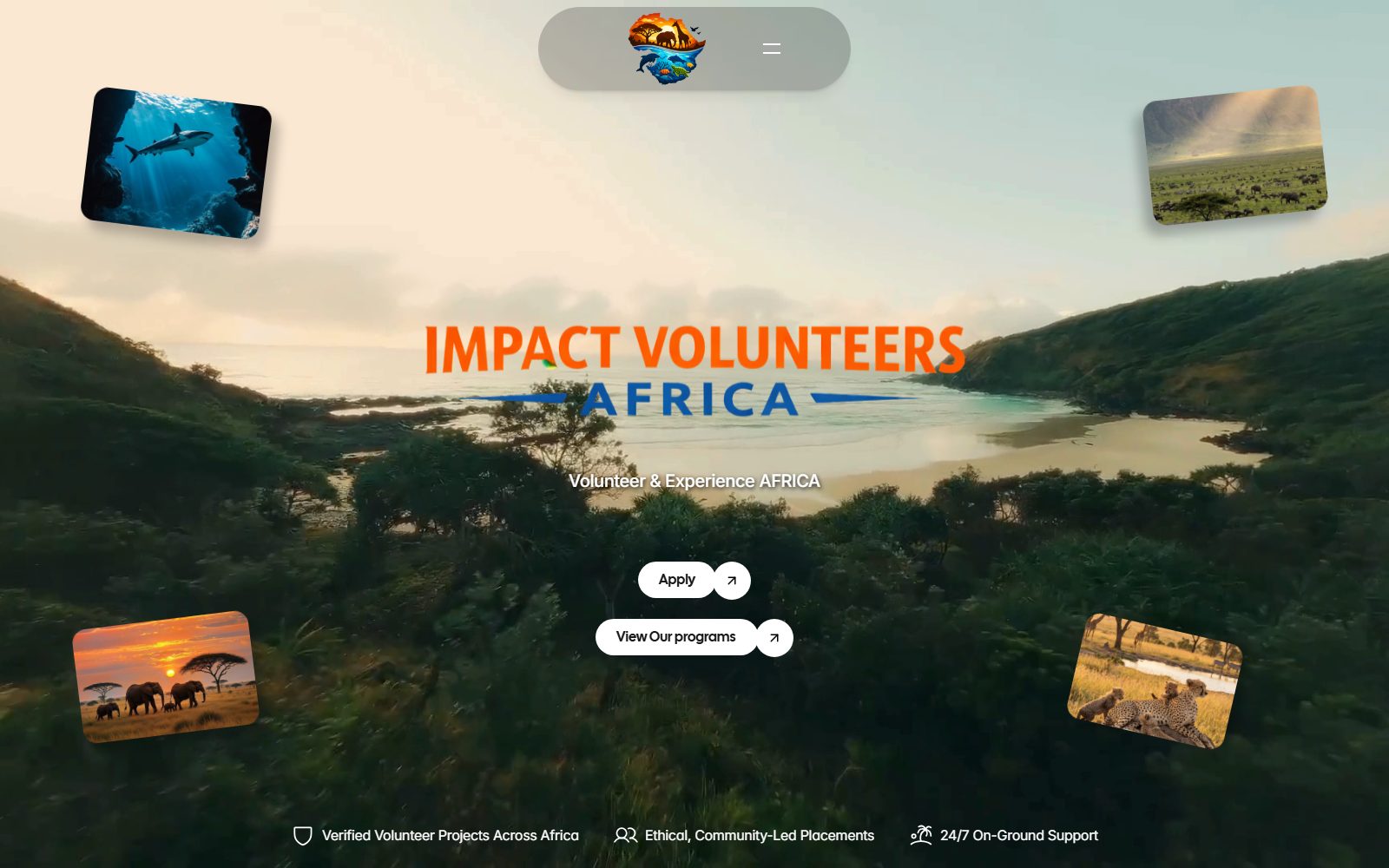 Impact Volunteers Africa website built by Social Agencies